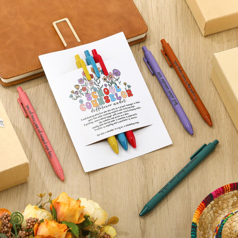 Sayglossy School Counselor Appreciation Gifts Set 7 Inspirational Ballpoint Pens with Positive Card Teacher Appreciation Week Thank You Gifts for Women Men Educator Teacher Guidance Counselor - Image 4