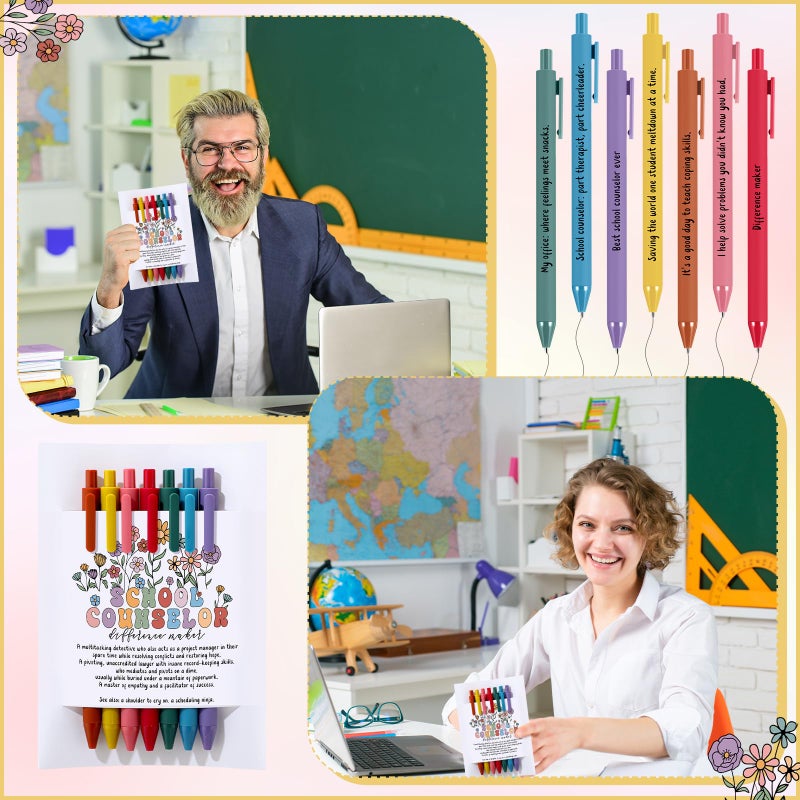 Sayglossy School Counselor Appreciation Gifts Set 7 Inspirational Ballpoint Pens with Positive Card Teacher Appreciation Week Thank You Gifts for Women Men Educator Teacher Guidance Counselor - Image 5