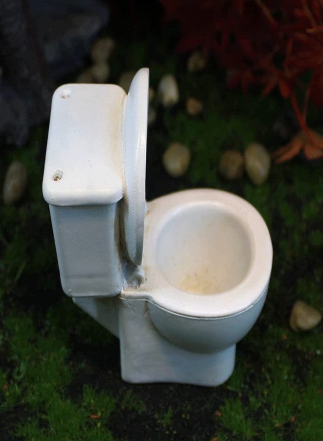 Garneck Mini Toilet Toy Doll House Miniature Toilet Figurine Bathroom Tiny Toilet Model Fairy Garden Ornament Decoration - Image 2
