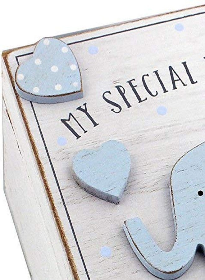 Oaktree Gifts Baby Boy Wooden Memories Keepsake Box Vintage Style - Image 3