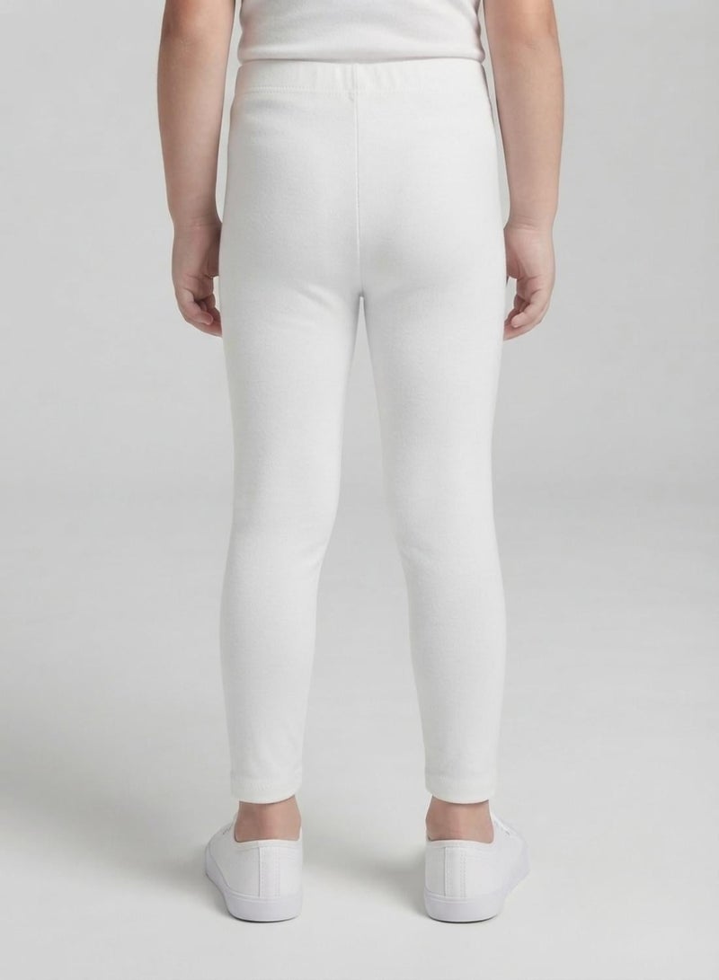 babyqlo Girls White and Navy Essential Leggings – Pack of 2 - Image 5