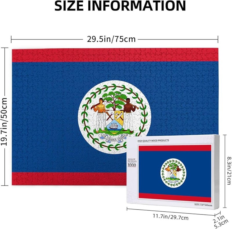 Belize Flag Jigsaw Puzzle 1000 Pieces For Adults Home Decor 29 5 X 19 7 Inches - Image 4