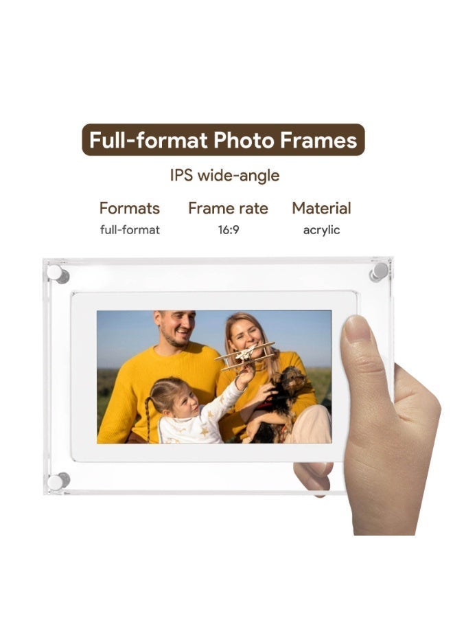 كلوزيلي إطار صورة رقمي مقاس 5 بوصات، إطار فيديو، إطار صورة إلكتروني ذكي، تشغيل تلقائي 360 درجة، شاشة IPS عالية الدقة، قابل للتثبيت على الحائط، متوافق مع تنسيقات الصور والفيديو المتعددة، للديكور المنزلي والهدايا الصادقة - Image 3