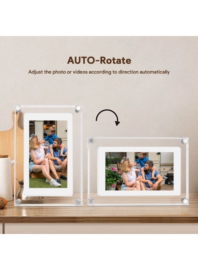 كلوزيلي إطار صورة رقمي مقاس 5 بوصات، إطار فيديو، إطار صورة إلكتروني ذكي، تشغيل تلقائي 360 درجة، شاشة IPS عالية الدقة، قابل للتثبيت على الحائط، متوافق مع تنسيقات الصور والفيديو المتعددة، للديكور المنزلي والهدايا الصادقة - Image 4