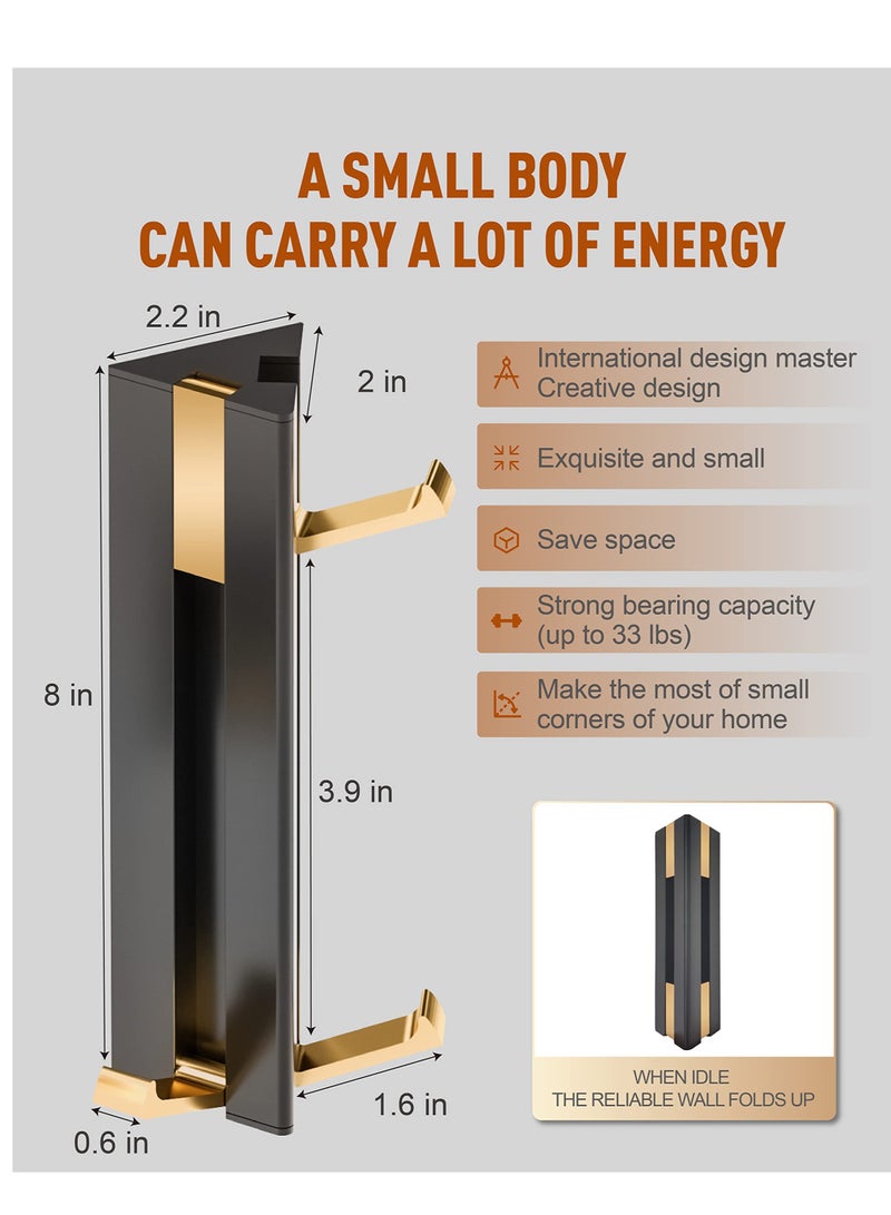 Excefore Towel Hook, Foldable Non-perforated Invisible Waterproof Rustproof Towel Robe Hook for Kitchen, Closet, Cabinet, Toilet, Ceiling, Door, Tile  - Image 4