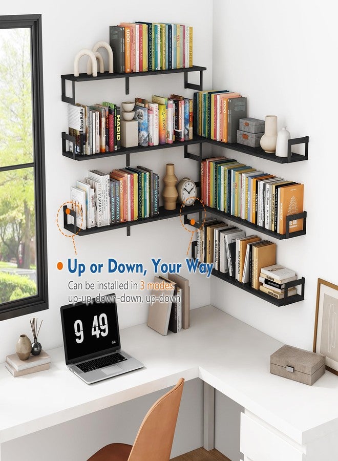 Harwaya Large Floating Book Shelves for Wall Set of 3, 36 Inch Long Wall Mount Bookshelf for Bedroom, Heavy Duty Wood Hanging Bookshelves for Books, Laundry Living Room Classroom Library -Black - Image 4