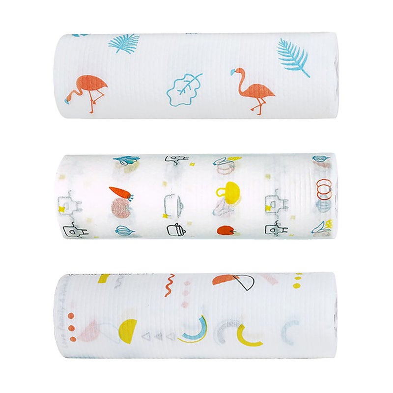 Disposable Cleansing Cloths Roll Wet Dry Use Non Woven Fabric Printed Disposable Dish Towels - Image 3