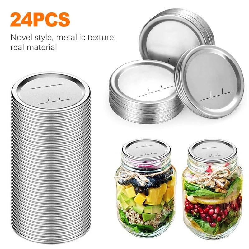 CoguZed 24-Pack 70 MM Regular Mouth Canning Jar Lids - Leak Proof & Airtight Seal Split-Type Metal Lids, Suitable for Ball & Kerr Jars, Food Grade Material - Image 4