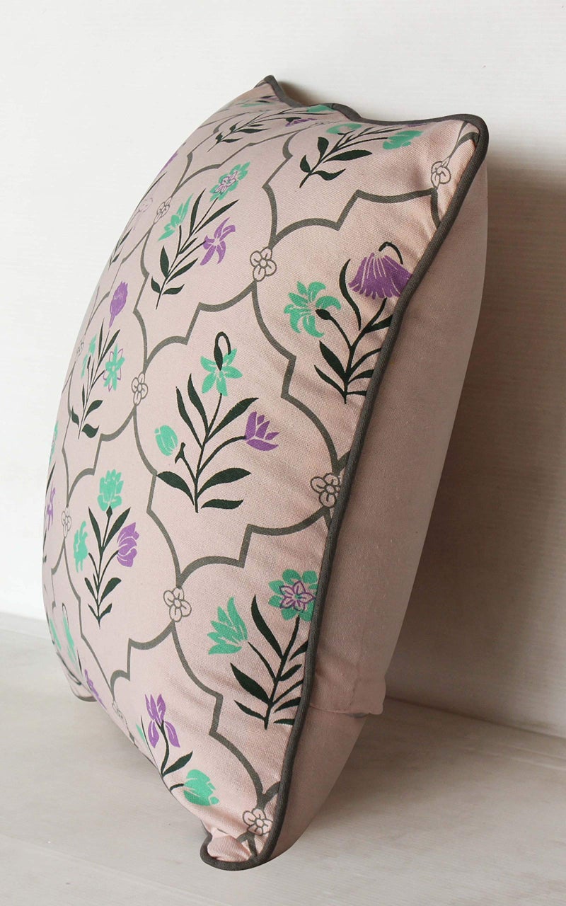 Dekor World 2 Piece Small Cotton Rose Pink Amaryllis Printed Collection Cushion Cover (12x12 inches/ 30x30 cm)-for Living Room and Bedroom - Image 2