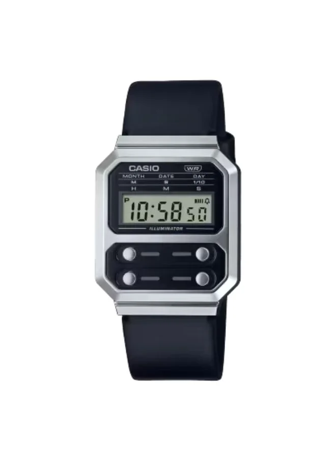 CASIO Unisex Digital Display Watch With Black Resin Strap - A100WEL-1ADF