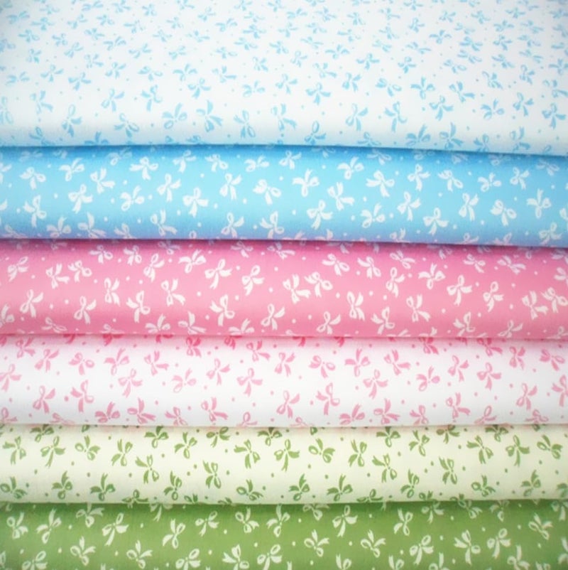 Antetek 20" x 20" Cotton Fabric DIY Making Supplies Quilting Patchwork Fabric Fat Quarter Bundles DIY for Quilting Cotton Patchwork Cushions (Bow, 20" x 20") - Image 1