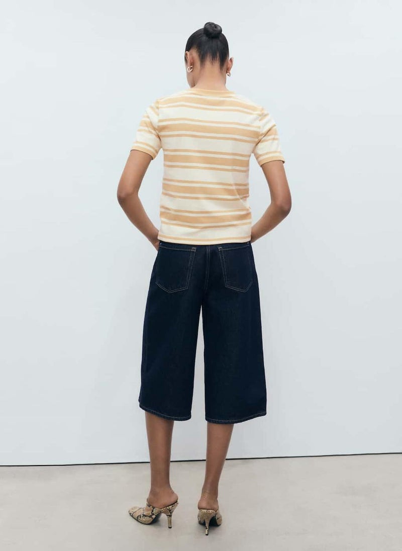 MANGO Stripe Contrasting Cotton T-Shirt  - Image 2