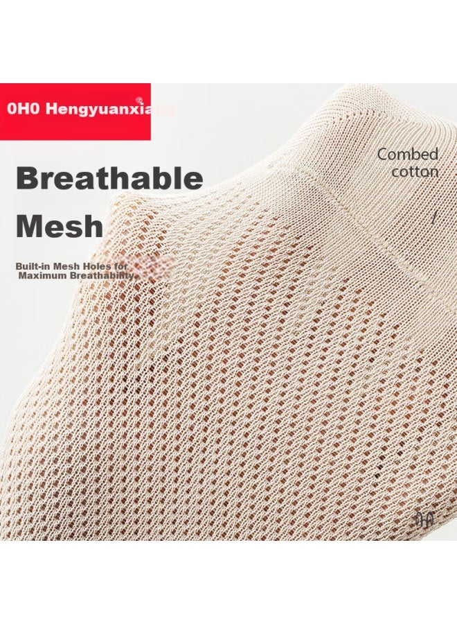 Women'S Socks Women'S Cotton Mesh Breathable Comfortable Moisture-Absorbing Mid-Tube Cotton Socks 6 Pairs Pack - Image 2