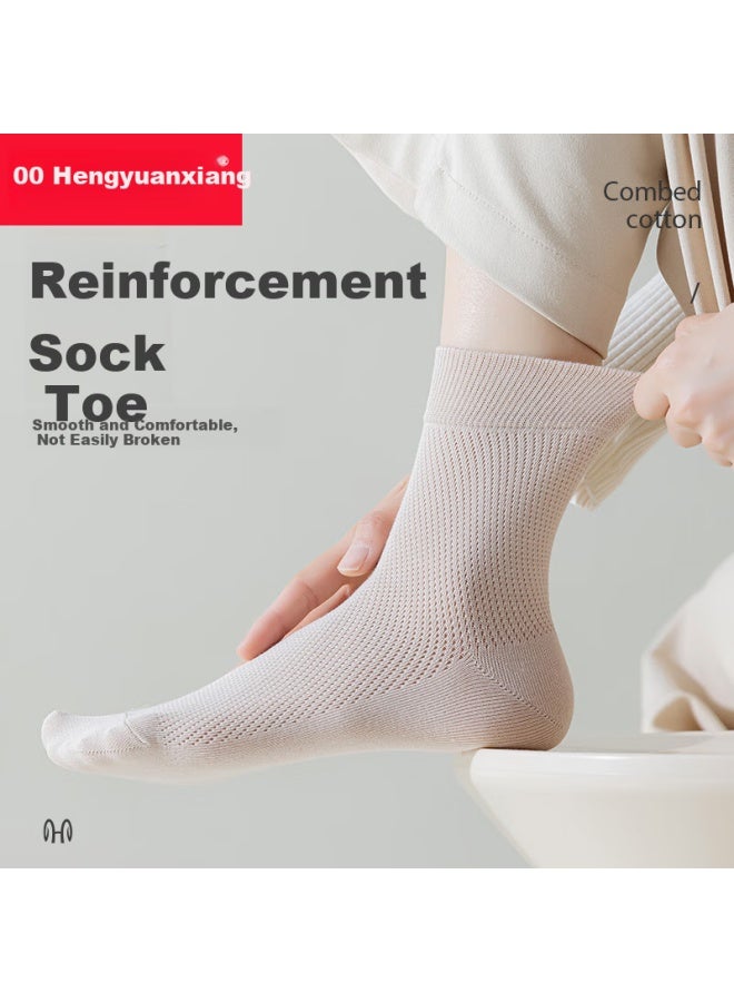 Women'S Socks Women'S Cotton Mesh Breathable Comfortable Moisture-Absorbing Mid-Tube Cotton Socks 6 Pairs Pack - Image 5