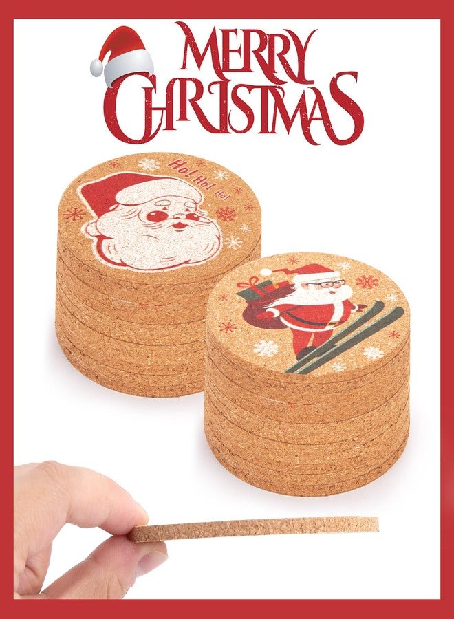 هانزغو مجموعة هانزجو من 12 قطعة من قواعد الأكواب الفلينية لعيد الميلاد، قواعد أكواب خشبية من الفلين للمشروبات وطاولات المطبخ في حفلات عيد الميلاد المنزلية - Image 4