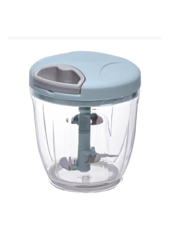 erorex Chopper & Blender with Storage Lid | Chops Vegetables, Nuts & Fruits | Blends Flour | Egg Beater | Meat Mincer | Large (Blue)  - Image 1