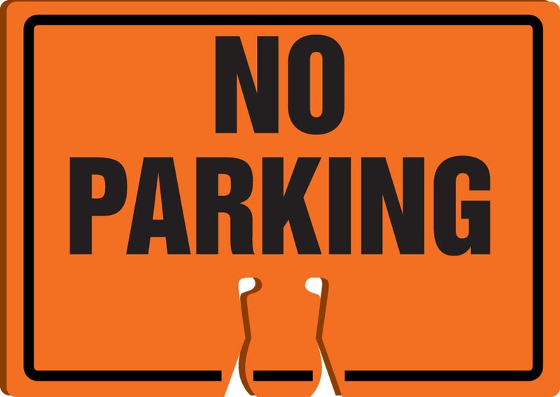 Accuform No Parking Plastic Traffic Cone Warning Sign, 10" x 14", FBC756 - Image 3