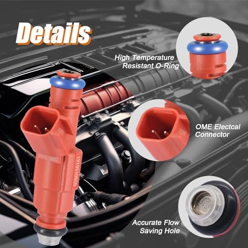 YIHOVY 𝐘𝐈𝐇𝐎𝐕𝐘 Fuel Injectors 0280156161 fit for Jeep Cherokee Grand Cherokee Wrangler Liberty 1999-2004, fit for Dodge Dakota Ram 1500 2000-2003, fit for Ford Escape Windstar Mustang 1999-2008 (6) - Image 3