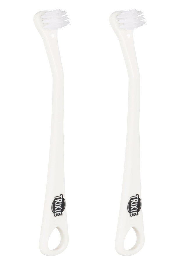 TRIXIE 4-Piece Toothbrush Set for Small Dogs & Cats, 15 cm, Gentle Bristles, Ideal for Pet Dental Care, White - Image 1