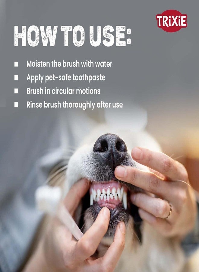 TRIXIE 4-Piece Toothbrush Set for Small Dogs & Cats, 15 cm, Gentle Bristles, Ideal for Pet Dental Care, White - Image 3