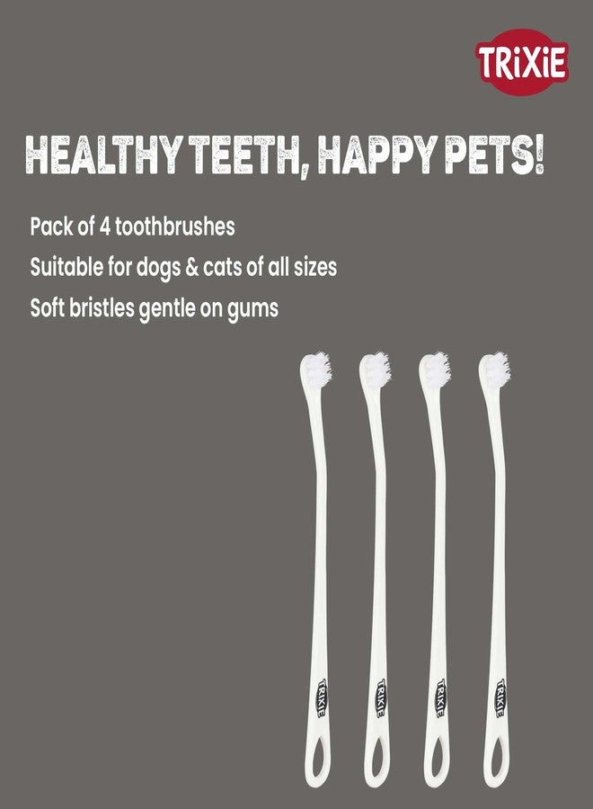 TRIXIE 4-Piece Toothbrush Set for Small Dogs & Cats, 15 cm, Gentle Bristles, Ideal for Pet Dental Care, White - Image 4