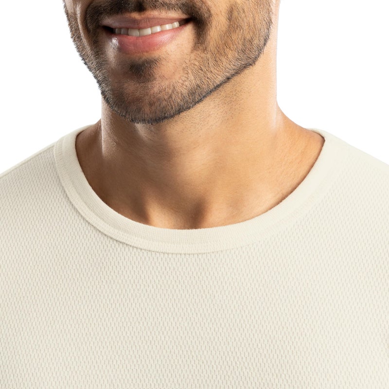 Realtree Men's Heavyweight Cotton Polyester Long Sleeve Thermal Underwear Top, Ivory, Large - Image 2
