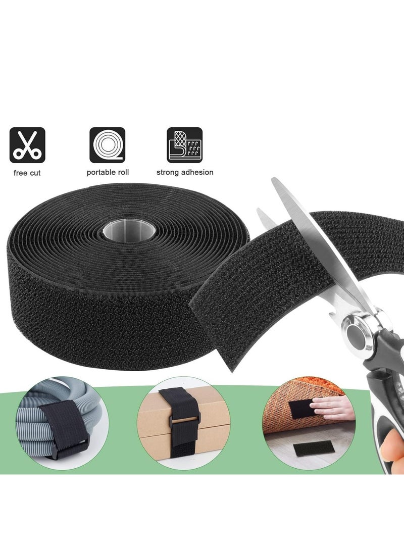 Adjustable Cable Straps, Velcro Cable Ties, 2''*16.4ft Hook and Loop Straps with 20 Buckles, Free Cut Self Securing Strap, Reusable Nylon Securing Cord Ties for Cable Organiser Storage - Image 2