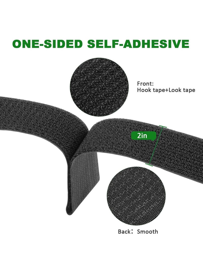 Adjustable Cable Straps, Velcro Cable Ties, 2''*16.4ft Hook and Loop Straps with 20 Buckles, Free Cut Self Securing Strap, Reusable Nylon Securing Cord Ties for Cable Organiser Storage - Image 3