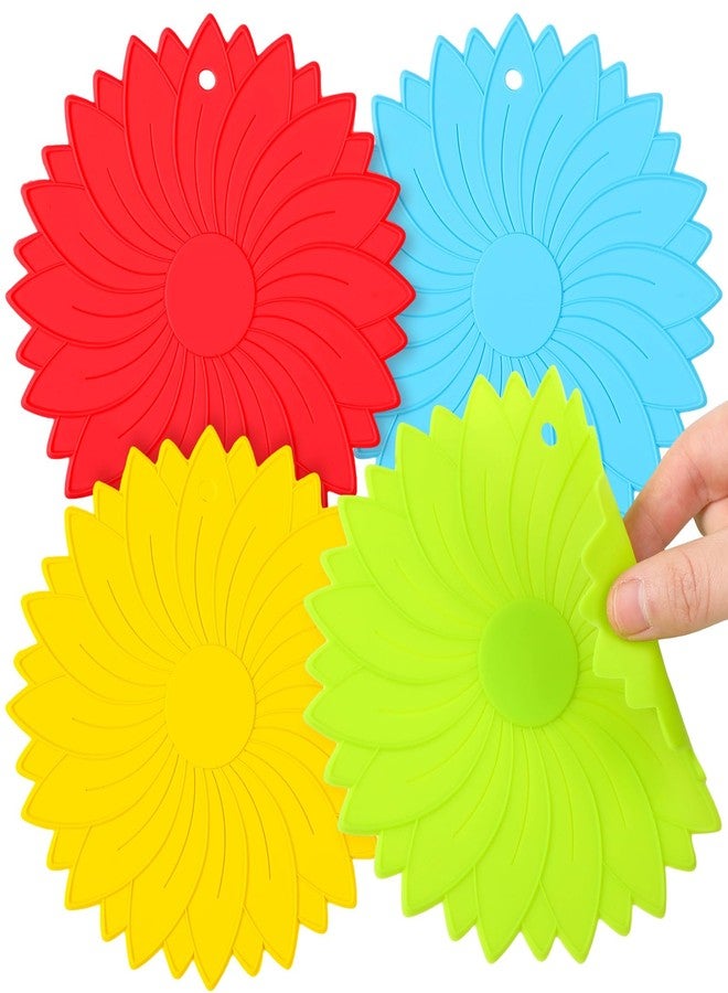 Maxdot 4 Pcs Large Rubber Jar Opener Pad Jar Opener 6.10 Inch Multi Function Non Slip Jar Opener Resistant Coasters for Weak Arthritis Hands Seniors Easy Opening(Bright Colors) - Image 1