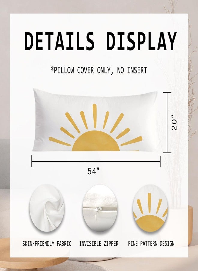 PIUD Boho Cute Sun Sunshine 20x54 Body Pillow Cover, Boho Sunshine Nursery Decor, Kids Room Decor, Modern Horizontal Sun Sunset Sunrise Decorative Long Body Pillow Cases for Bed Couch - Image 2
