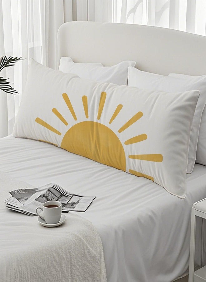 PIUD Boho Cute Sun Sunshine 20x54 Body Pillow Cover, Boho Sunshine Nursery Decor, Kids Room Decor, Modern Horizontal Sun Sunset Sunrise Decorative Long Body Pillow Cases for Bed Couch - Image 4