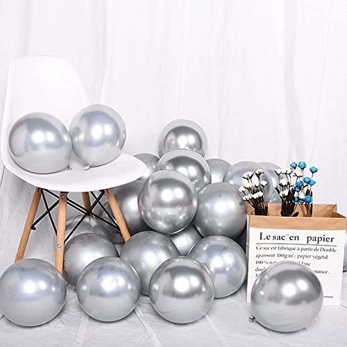 Flyloons 25 pcs Pink and Silver Chrome Balloons for Birthday decoration celebration Anniversary baby shower Girls Boys Men Women - Image 3