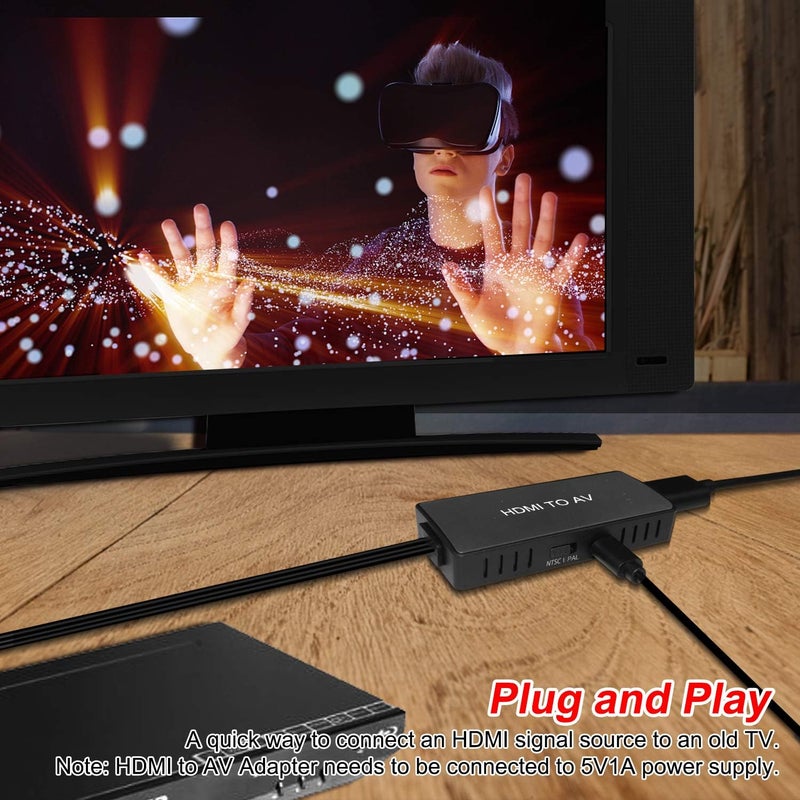 LVY HDMI to RCA Converter, Composite Video Audio Converter Adapter, HDMI to AV Adapter, Supports PAL/NTSC for Fire Stick and Roku，Blu-Ray, DVD Player - Image 3