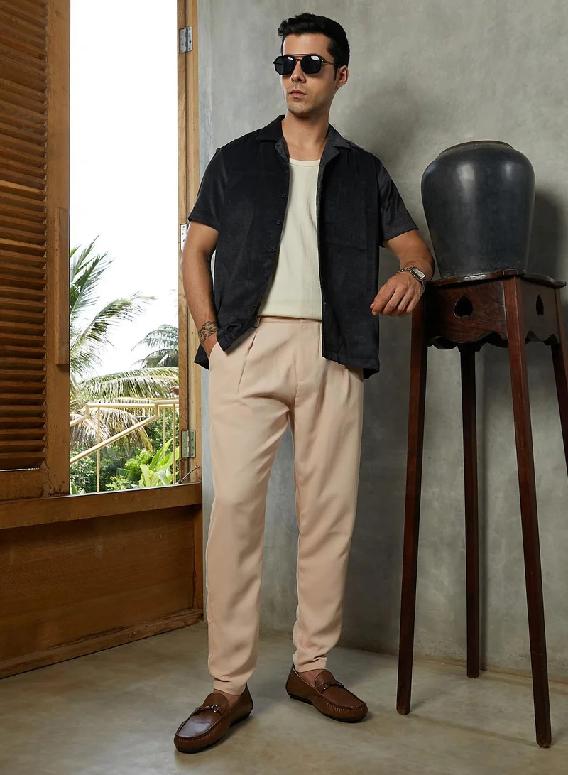 CAHOOT  Men's Fawn Beige Tailored Chino Trousers for Men | Best Price UAE