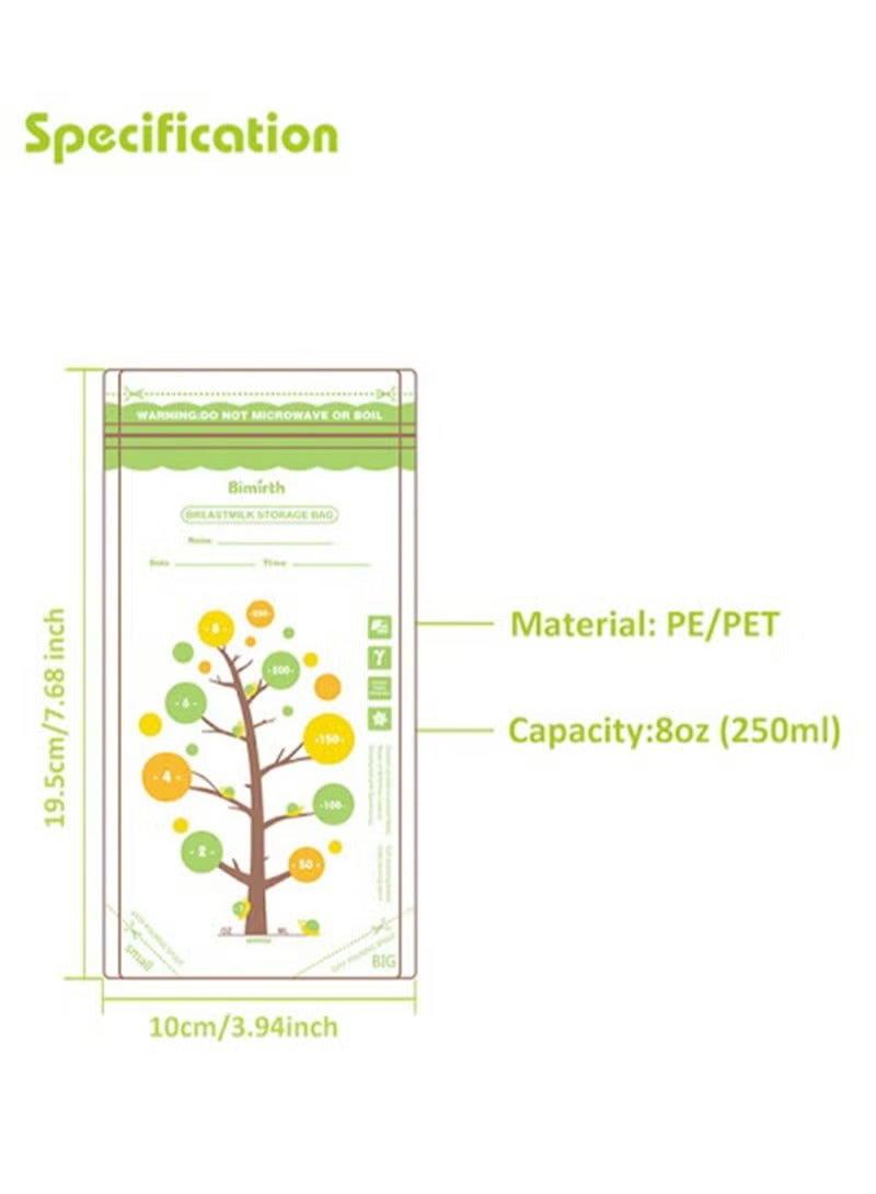 Bimirth Pack Of 112 Breastmilk Storage Bags Pre-sterilized For Pumping Freezing And Feeding Milk Self-Standing CPC Test Passed  250 ML - Image 4