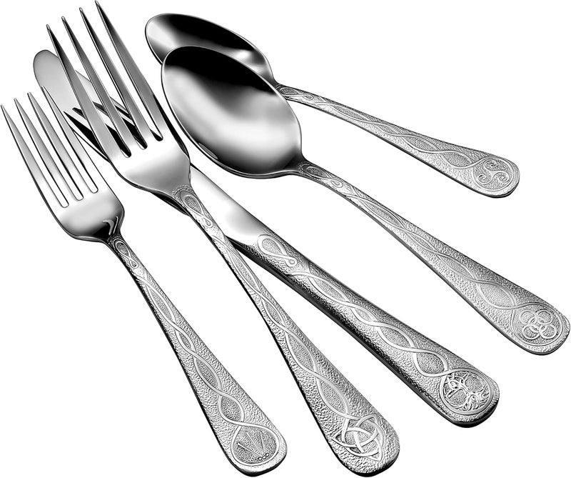 Liberty Tabletop Celtic 60 piece flatware set service for 12 silverware Made in USA - Image 2