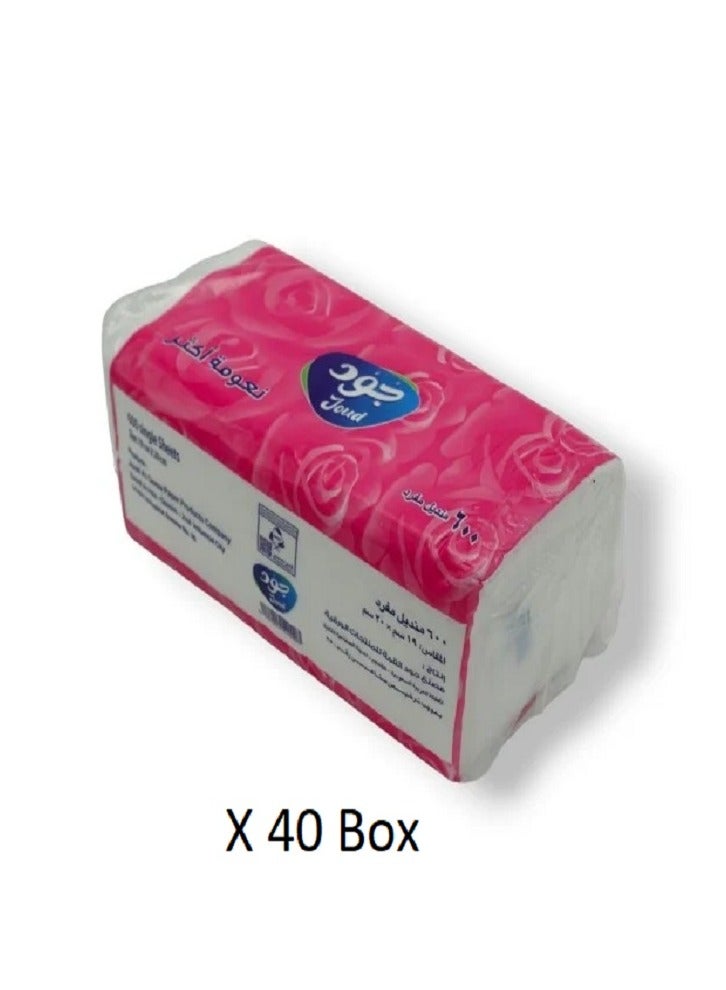 Joud Facial Tissue Soft 600 Sheet Pack Of 4 Each Pack 10 Box  - Image 2