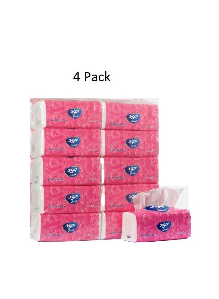 Joud Facial Tissue Soft 600 Sheet Pack Of 4 Each Pack 10 Box  - Image 3