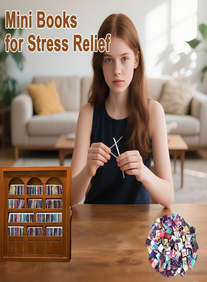 ZLSPTK 300Pcs Mini Books for Anxiety Bookshelf Tiny Book Fun Mini Brands Book Miniatures Library Dollhouse Accessories for DIY Living House Bookshelf Fillers Miniatures Small Books Bulk Crafting Decor - Image 5