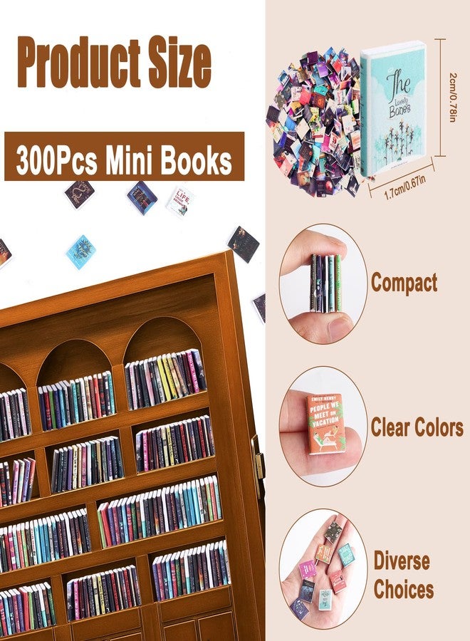 ZLSPTK 300Pcs Mini Books for Anxiety Bookshelf Tiny Book Fun Mini Brands Book Miniatures Library Dollhouse Accessories for DIY Living House Bookshelf Fillers Miniatures Small Books Bulk Crafting Decor - Image 3