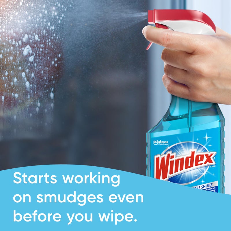 Windex Glass and Window Cleaner Spray Bottle, Bottle Made from 100% Recycled Plastic, Surface Cleaning Spray, Original Blue Scent, 23 Fl Oz (Pack of 2) - Image 5