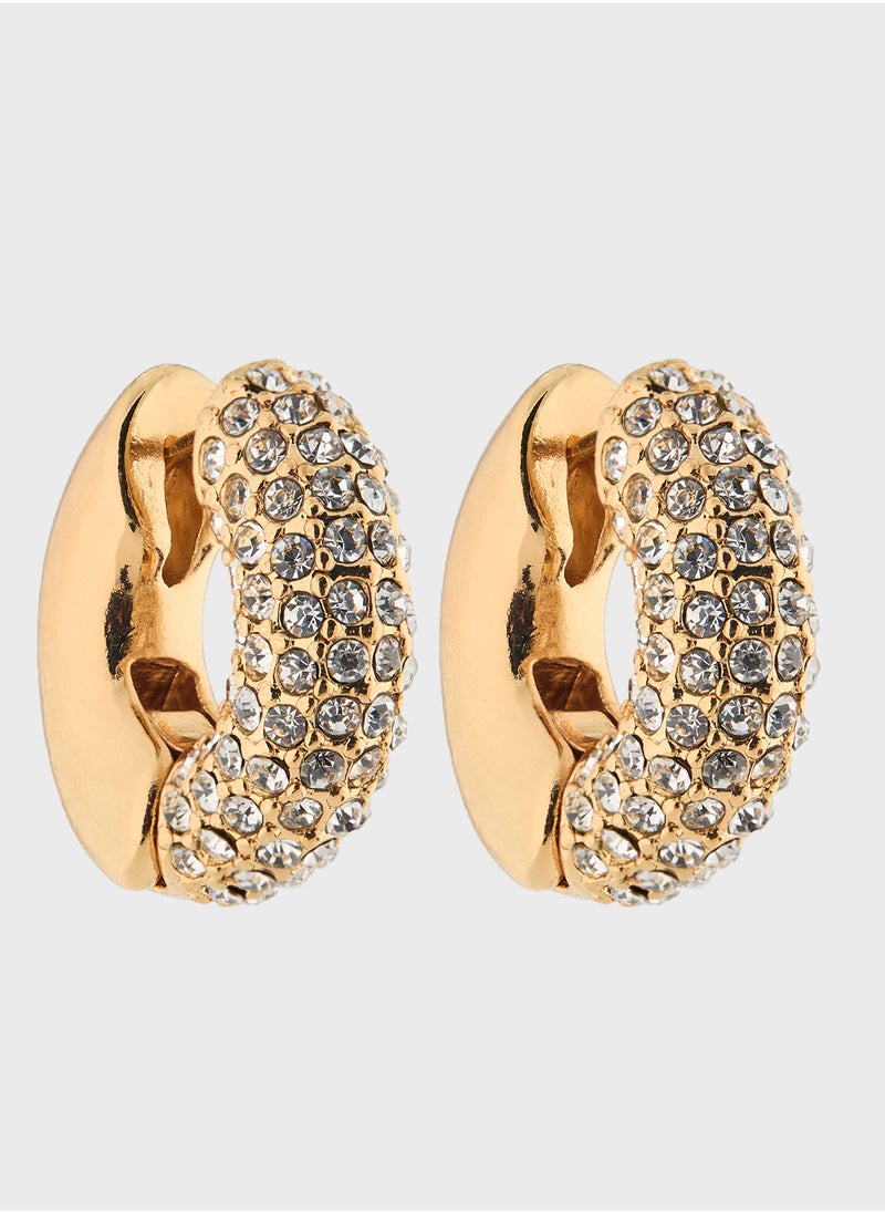 Ella Limited Edition Diamante Stud Hoop  Earrings  - Image 1
