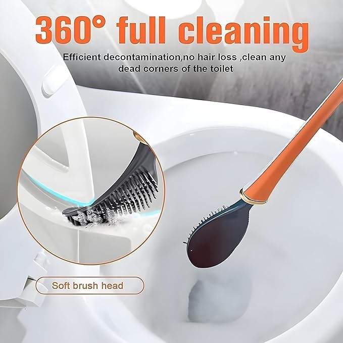 KESRINPLUS Modern Wall-Mounted Toilet Brush with Holder - Compact, Sleek & Space-Saving Design (Multicolor) - Image 5