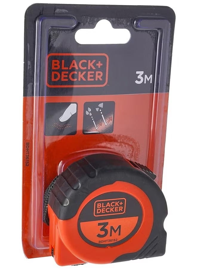 بلاك اند ديكر شريط قياس قصير ثنائي المادة - 3 أمتار × 16 مم - برتقالي/أسود - Bdht36152 - Image 2