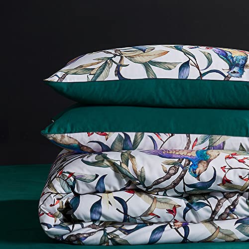 Cupocupa Duvet Cover Queen Size Set Boho Floral Pattern Duvet Cover Queen for Queen Size Bed Vintage Soft Bedding Leaf Print Paisley with Pillowcases - Image 4