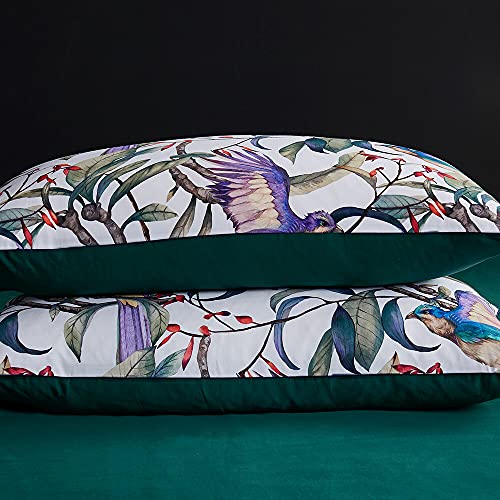 Cupocupa Duvet Cover Queen Size Set Boho Floral Pattern Duvet Cover Queen for Queen Size Bed Vintage Soft Bedding Leaf Print Paisley with Pillowcases - Image 5