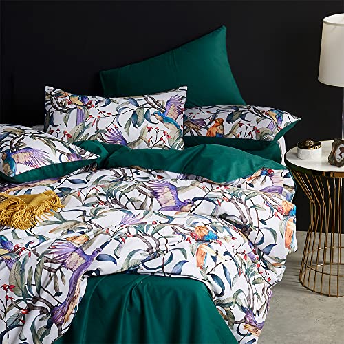 Cupocupa Duvet Cover Queen Size Set Boho Floral Pattern Duvet Cover Queen for Queen Size Bed Vintage Soft Bedding Leaf Print Paisley with Pillowcases - Image 3