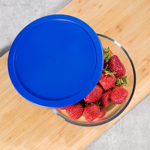 MRX Solutions Replacement Lids fits Pyrex 6 & 7-Cup Glass Food Storage Container Bowls, 7.5-Inch Plastic Round Lids Covers for Pyrex 7402-PC, Airtight & Leakproof (6-Pack, Blue) - Image 4