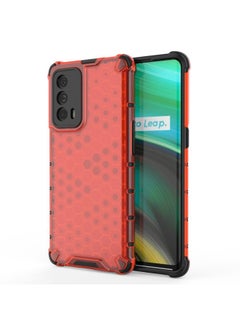 HuHa Case Cover For Realme X7 Pro Ultra Shockproof Honeycomb PC + TPU Case Red 