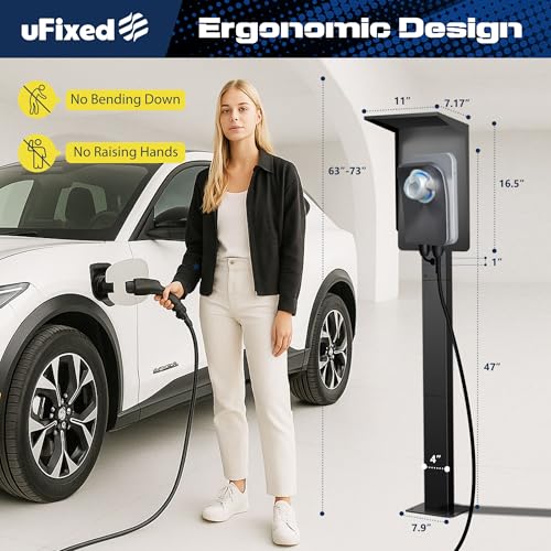 Ufixed Weatherproof Pedestal with Roof for Tesla Gen3 EV Charging Stations | Heavy-Duty Stand with Top Cover, Compatible with Tesla Mobile Connector & J1772 - Image 5
